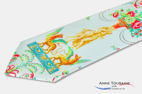 Custom made printed ties with bright and vivid colors