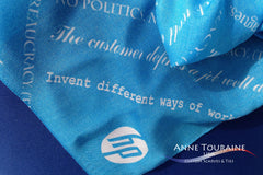 Branded and personalized scarves by ANNE TOURAINE Custom Scarves and Ties: choosing the appropriate fabrics