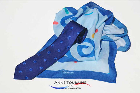 Custom scarves and custom ties with different patterns