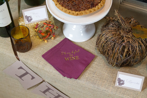 Thankful for Wine Napkins | Pink Poppy Party Shoppe Blog