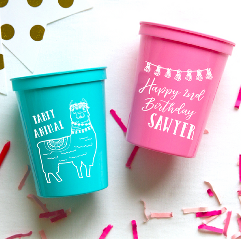 Party Animal Llama Birthday Cups by Pink Poppy Party Shoppe
