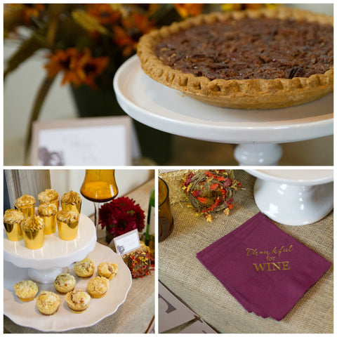 Free Thankful Thanksgiving Dessert Table Printables and Thankful for Wine Napkins | Pink Poppy Party Shoppe Blog