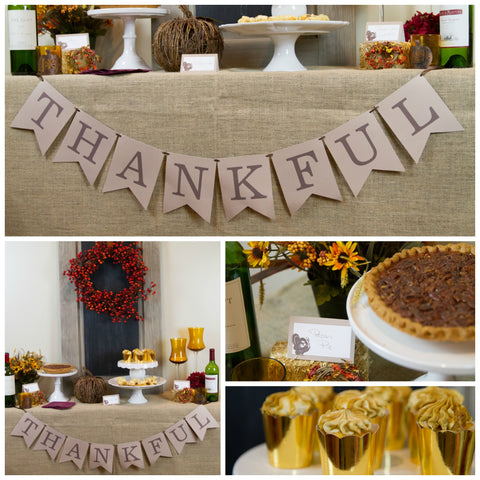 Free Thankful Thanksgiving Dessert Table Printables | Pink Poppy Party Shoppe Blog