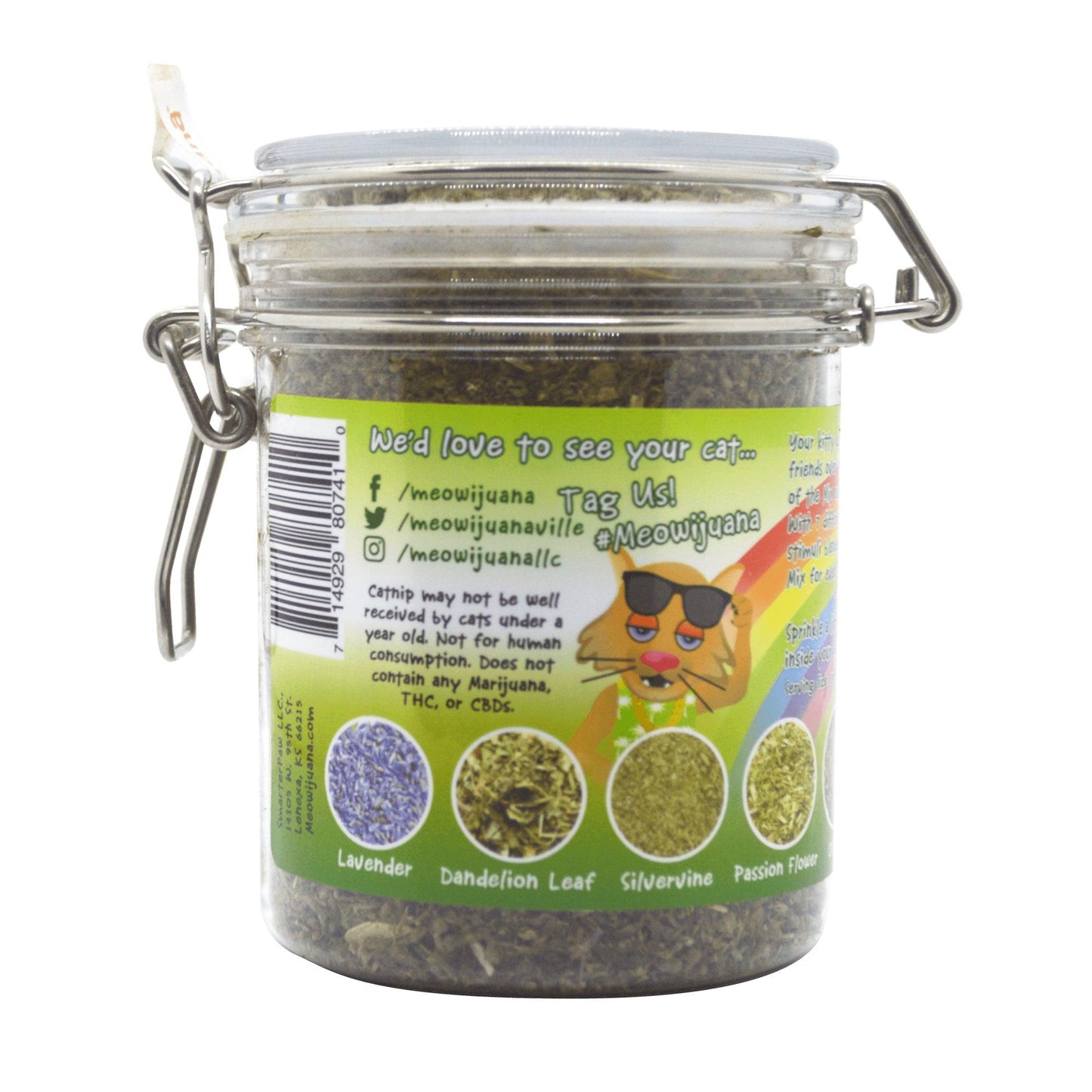 Jar of Catnip Pawty Mix with Lemongrass