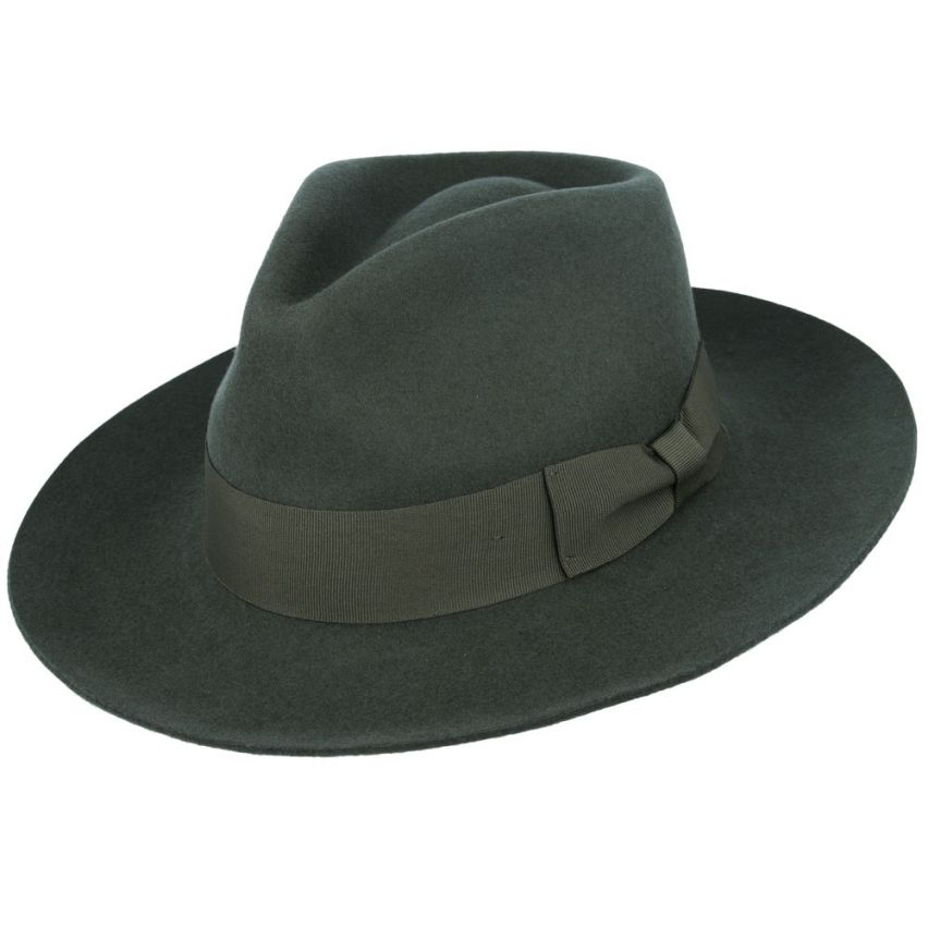 Classic Fedora Hat Wool Felt Snap Brim