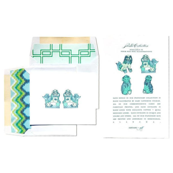 C&Q Foo Dog Flat Note Cards - Chestnut Lane Antiques & Interiors