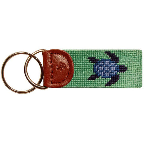 Blue Turtle Needlepoint Key Fob - Smathers & Branson