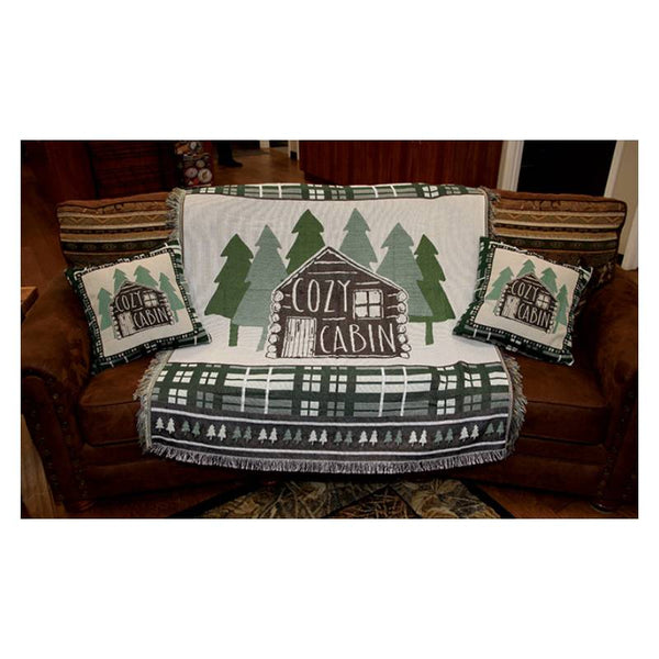 Cozy Log Cabin Tapestry Throw Blanket 2611 Buffalo Trader Online