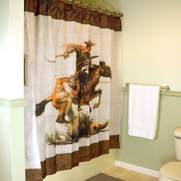 Winchester Horse And Rider Shower Curtain W1230 Buffalo Trader Online