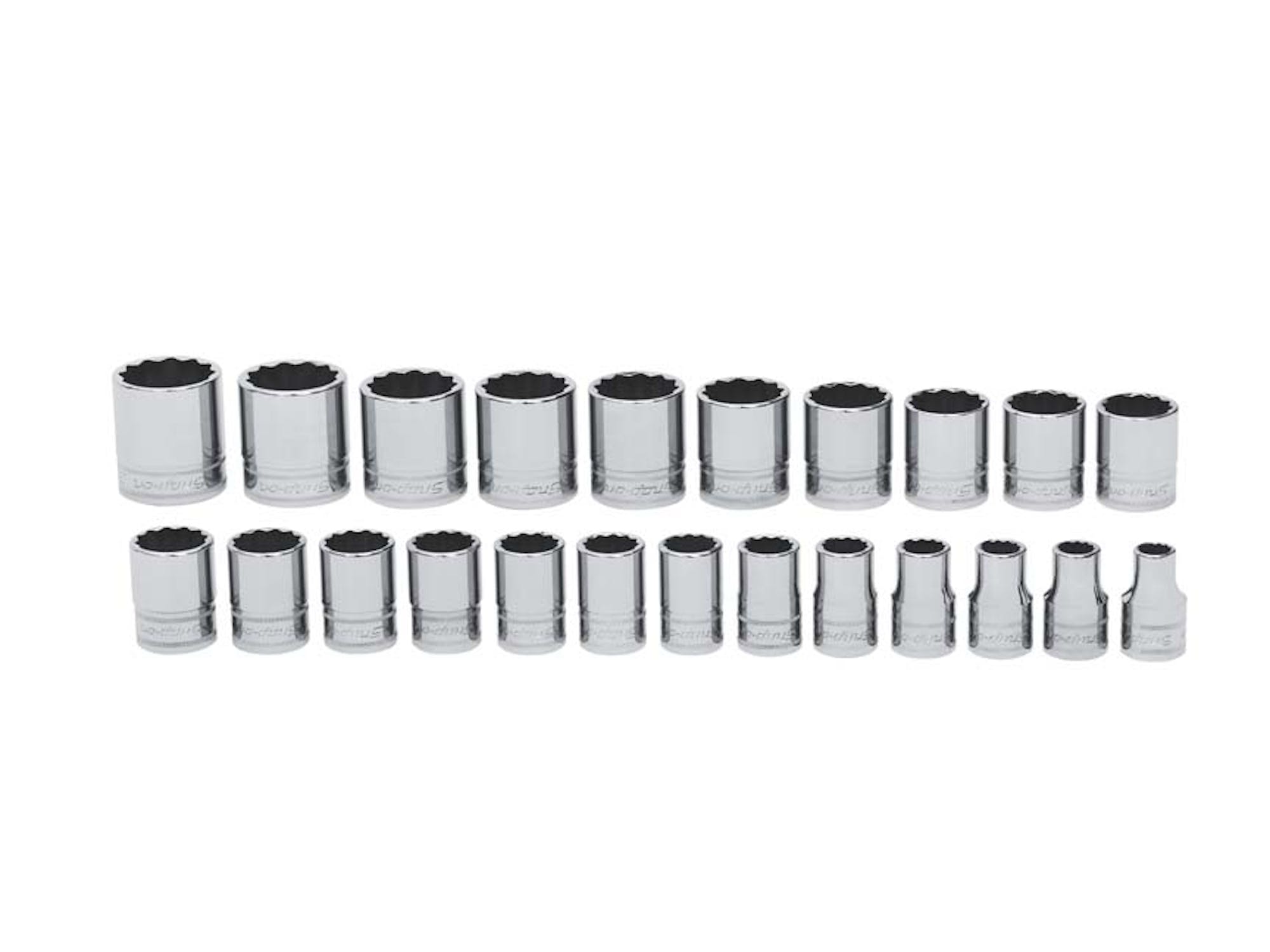 23 Pc 12 Drive 12 Point Metric Flank Drive® Shallow Socket Set 10 32