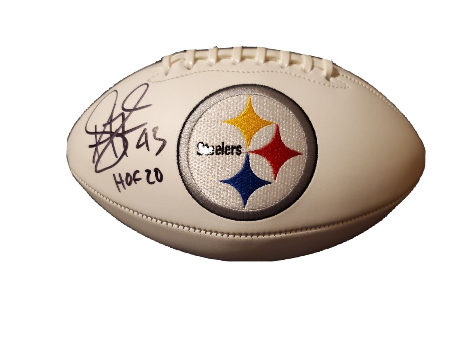 Autographed Footballs Troy Polamalu Pittsburgh Steelers Autographed White Panel Football 