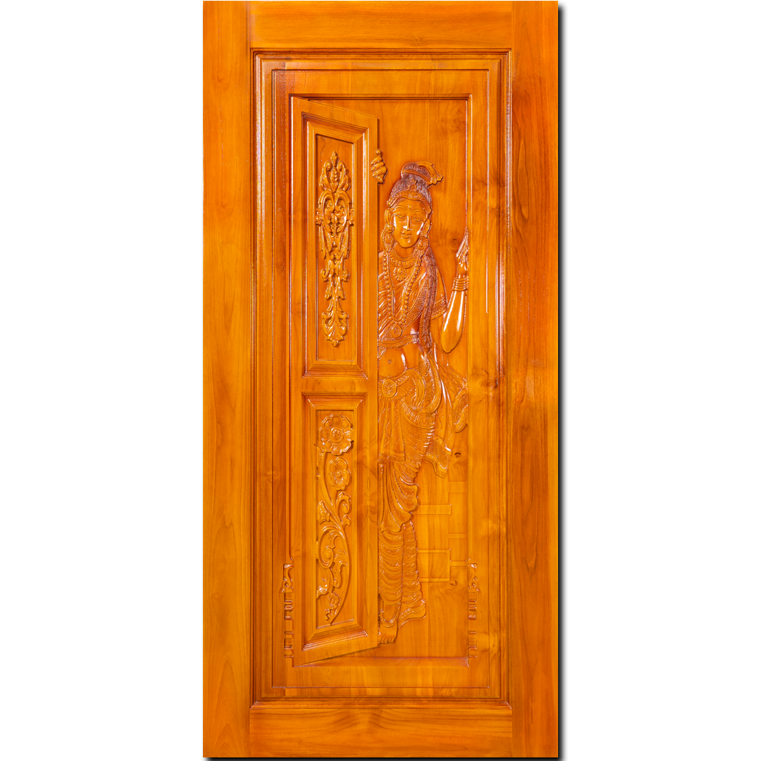 Ghana Teakwood | Carved & Polished Mangai model Main Door – SALEEM ...