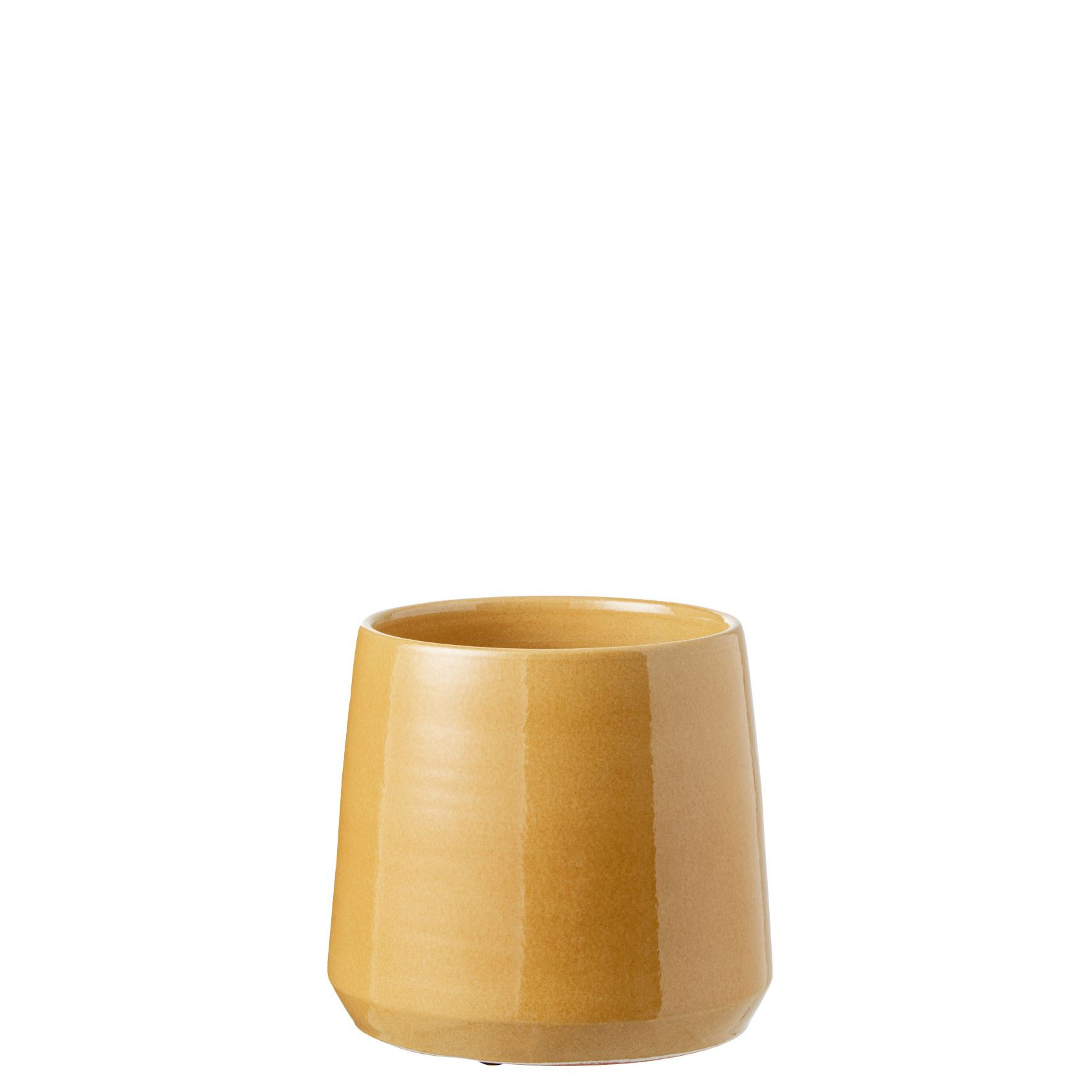 stroom Absoluut Kust Flowerpot Round Ceramic Ocher Medium – Felika