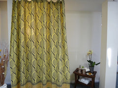 Fading Sun Shower Curtain-Full View~~Yellow Gray~Exclusive Govinds Grove Design