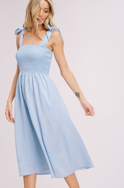 light blue midi