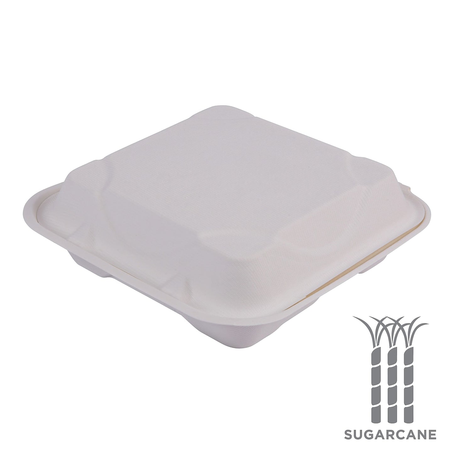 Eco-Products Renewable and Compost Sugarcane Clamshells, 3-Compartment, 9 x 9 x 3, White, 50/Pack, 4 Packs/Carton -ECOEPHC93