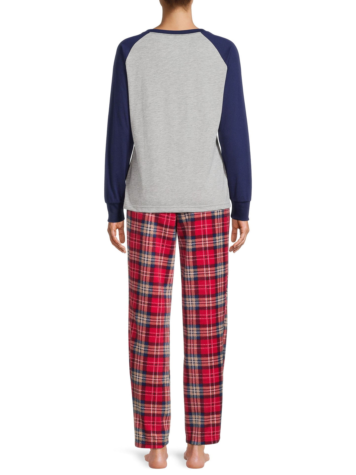 Jolly Jammies Plaid Bears Matching Family Christmas Pajama Set, Women’s