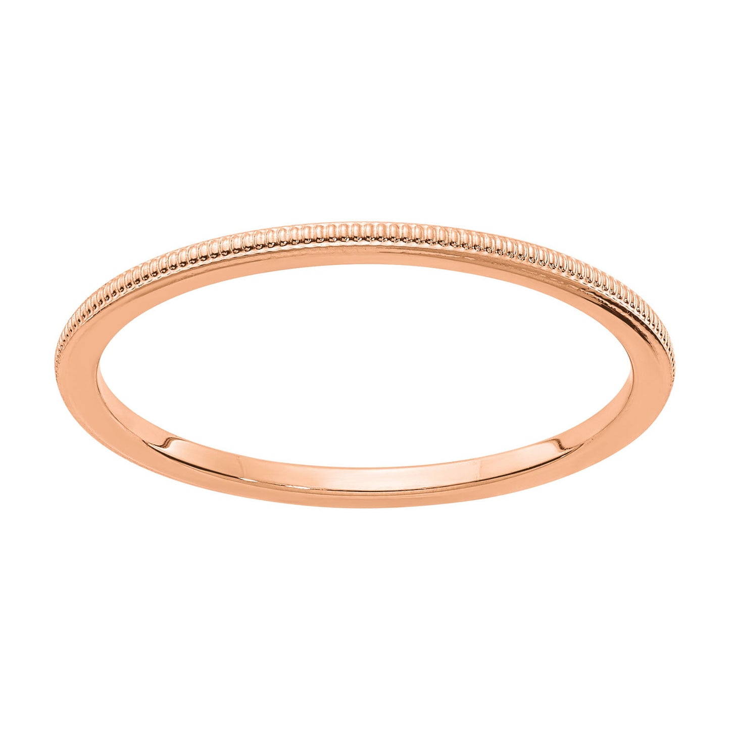 Stackable Expressions 14 Karat Rose Gold 1.2mm Milgrain Band