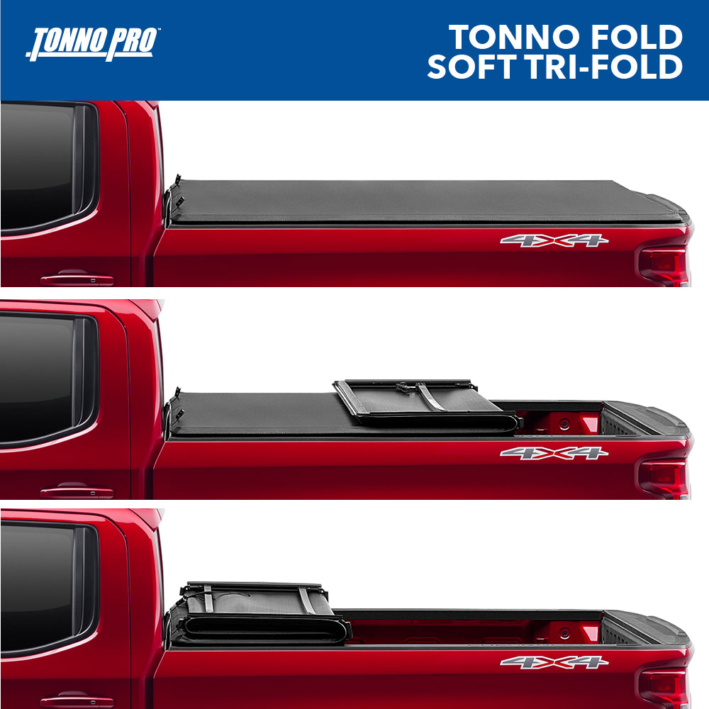 Tonno Pro | Tonno Fold, Soft Folding Truck Bed Tonneau Cover | 42-116 | Fits 2019 - 2021 Chevy/GMC Silverado/Sierra, works w/ MultiPro/Flex tailgate (w/o factory side storage boxes) 5' 10" Bed (69.9")