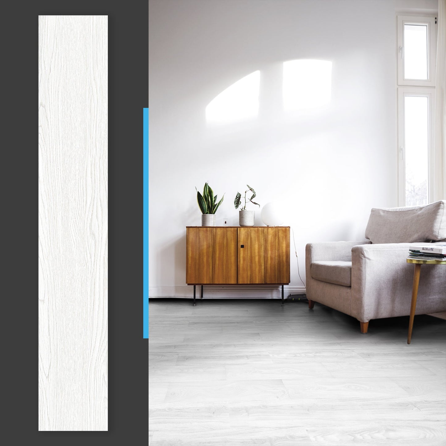 Art3d Peel and Stick Floor Tile Vinyl Wood Plank 54 Sq.Ft, Rigid Surface Self-Adhesive Flooring in White