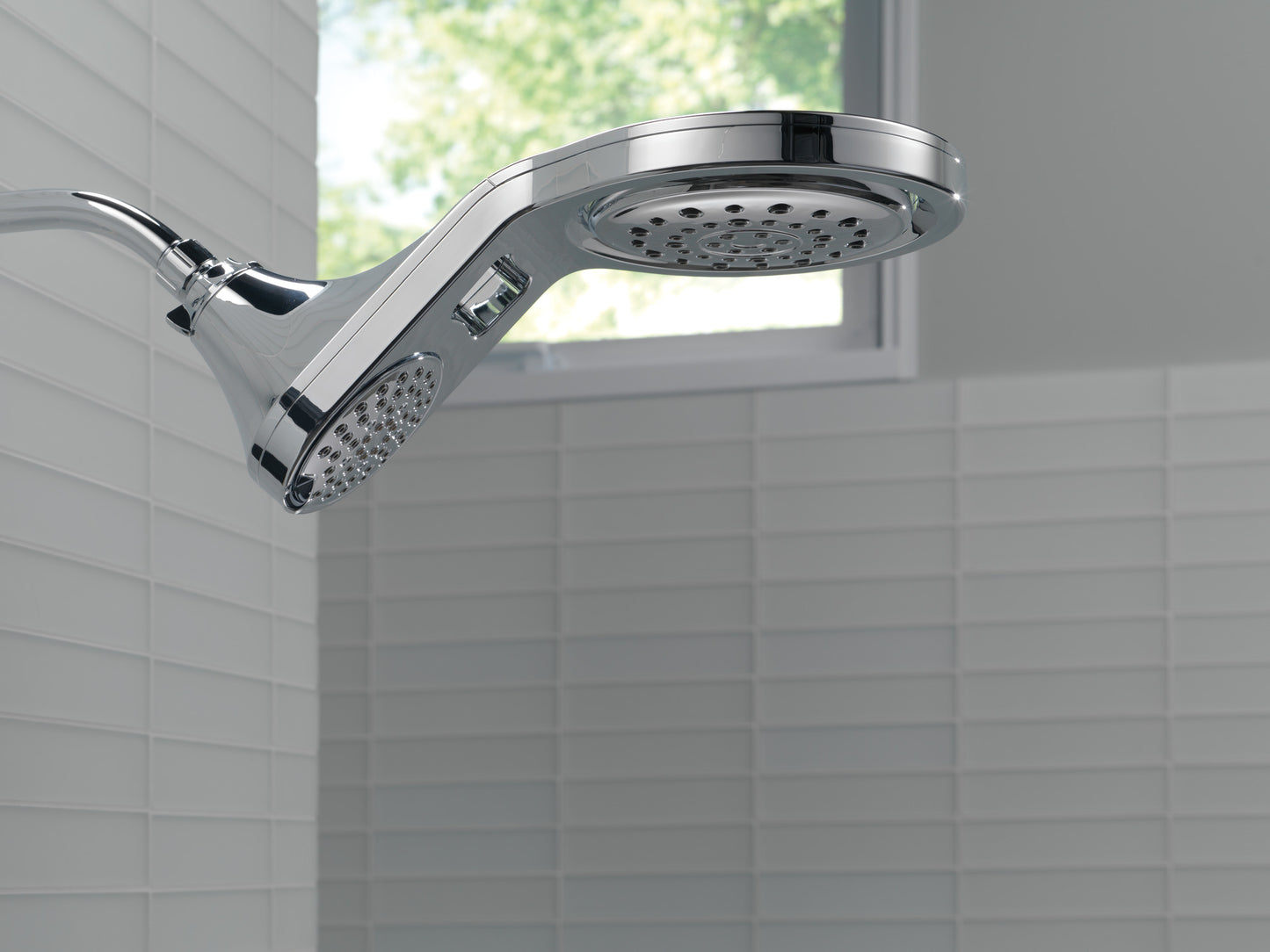 Delta Universal Showering Components HydroRain?? 5-Setting Two-in-One Shower Head in Chrome 58580-PK