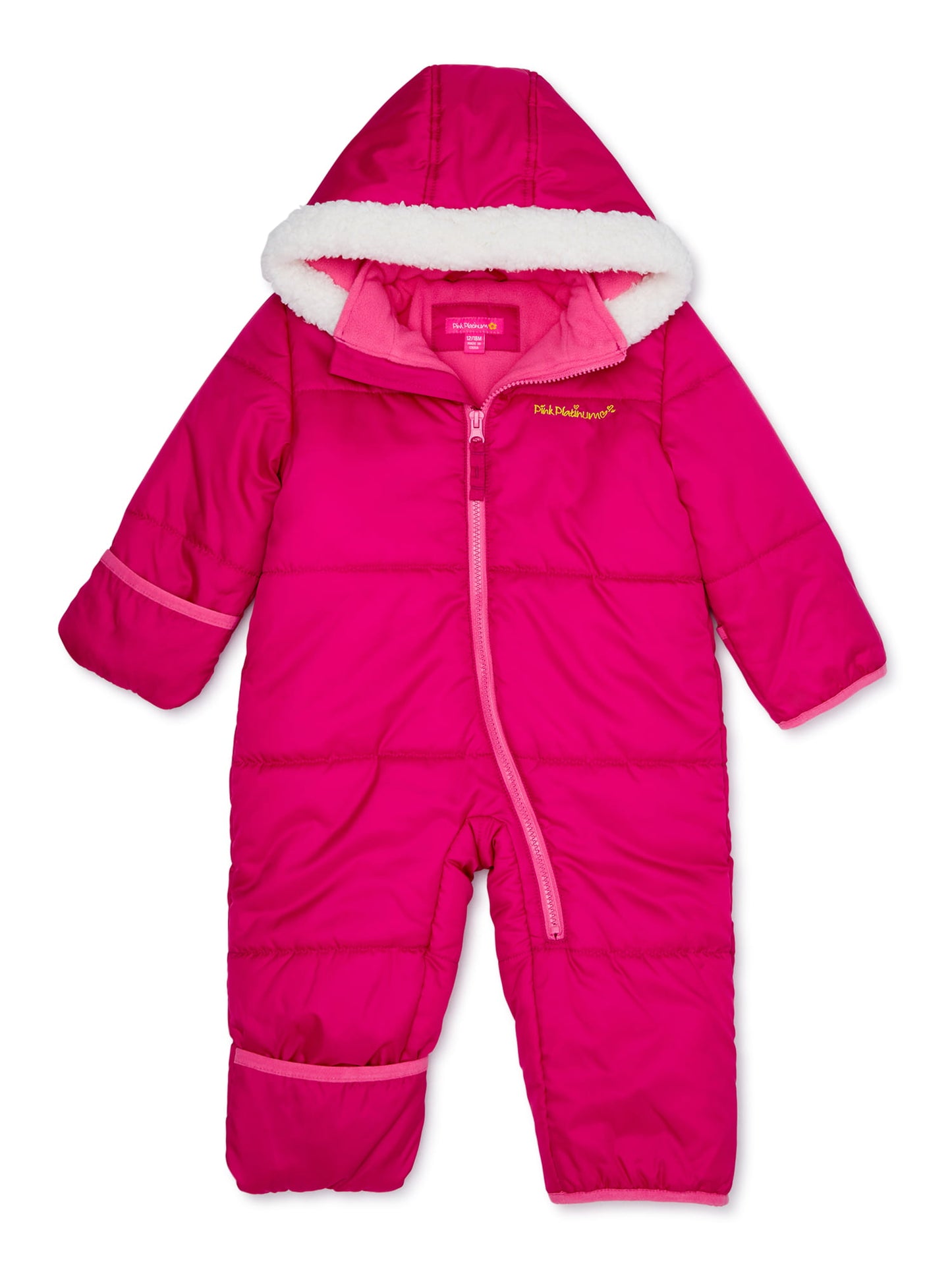 Pink Platinum Baby Girl Puffer Snowsuit Pram Bunting
