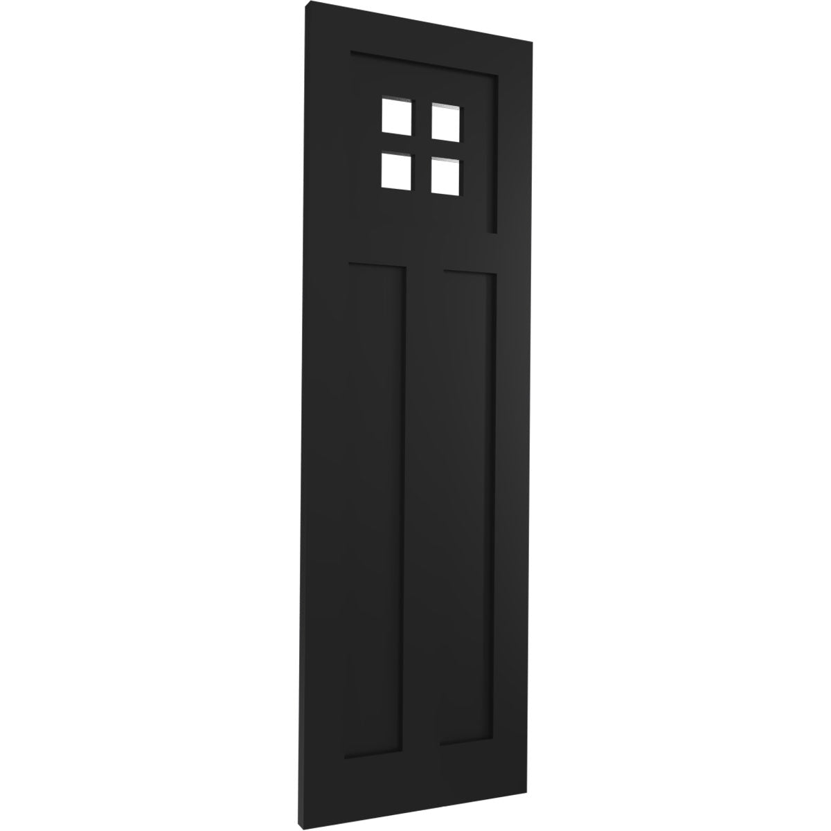 Ekena Millwork 18"W x 56"H True Fit PVC San Antonio Mission Style Fixed Mount Shutters, Black (Per Pair - Hardware Not Included)
