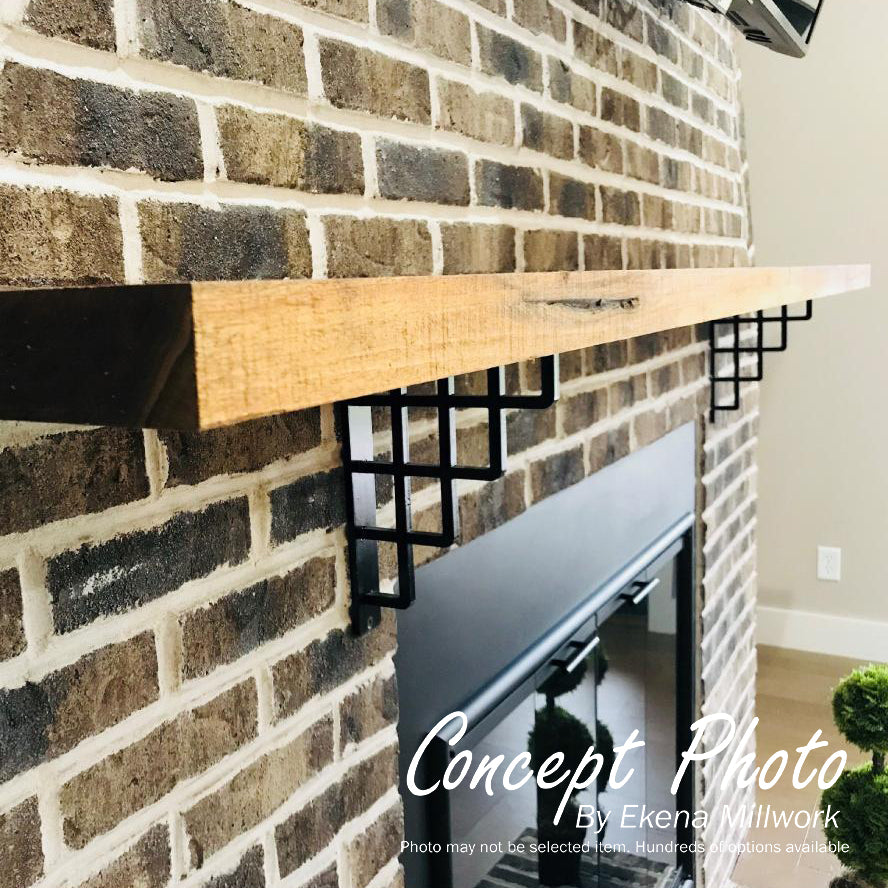 Ekena Millwork 1 1/2"W x 5 1/2"D x 8"H Diane Wrought Iron Bracket, (Single center brace), Powder Coated Black