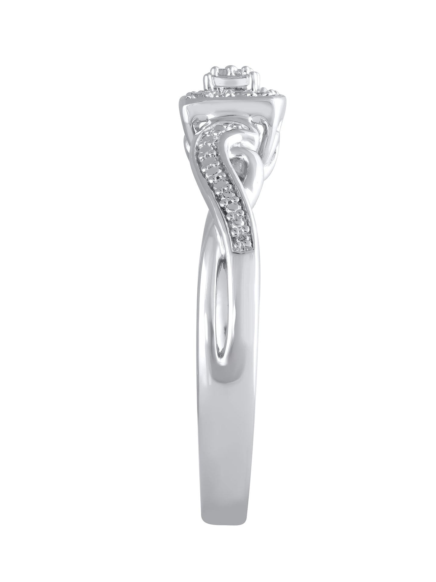 1/20 Carat T.W. (I3 clarity, I-J color) Hold My Hand Diamond Promise Ring in Sterling Silver, Size 8