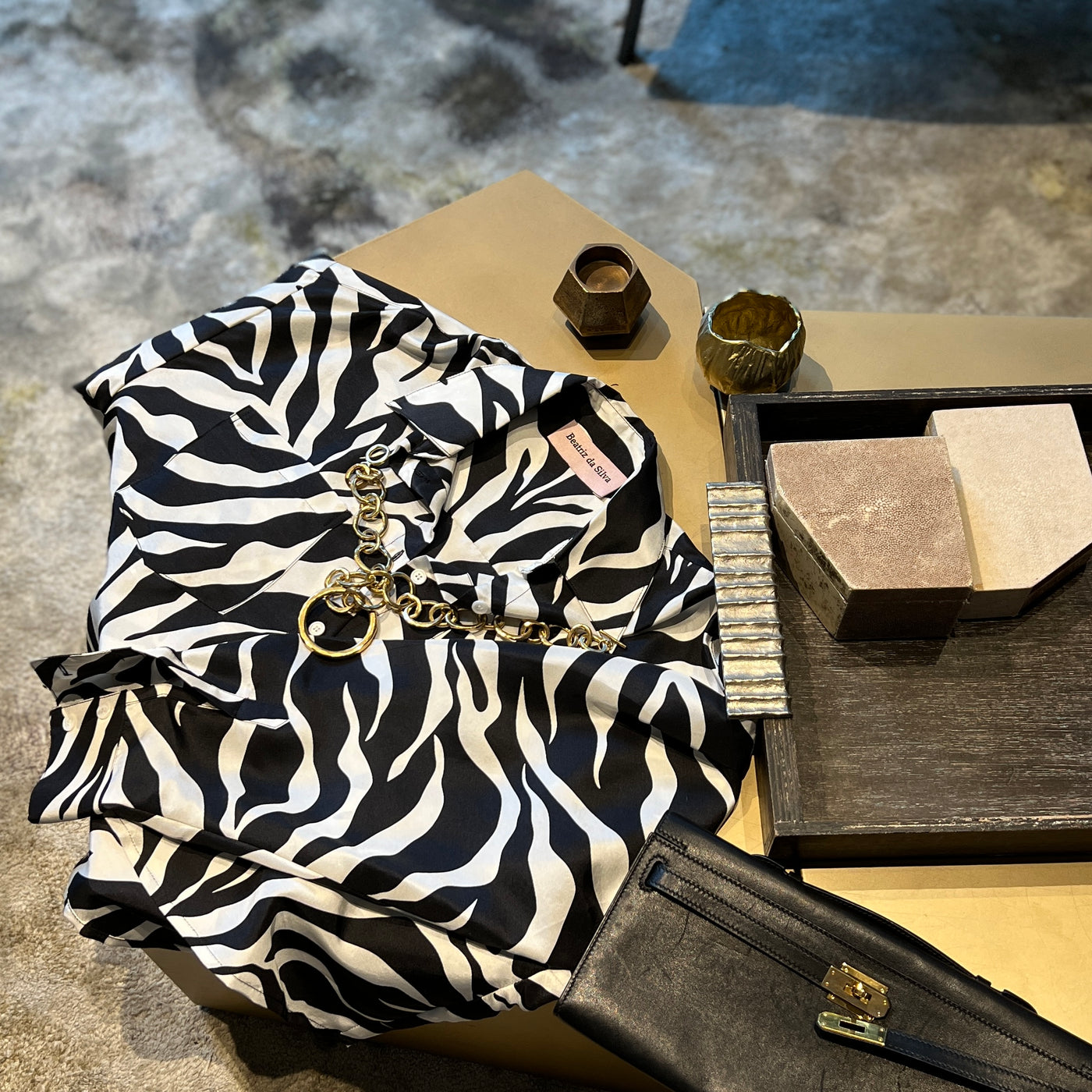 Safari 100%silk oversized boxy shirt