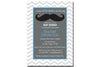 Baby Boy Shower Invitation, Chevron, Mustache, Little Man Invite, Digital File, PRINTABLE