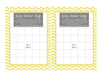 Baby Shower Bingo Game Card, Yellow and Grey, Instant Download, Digital file,