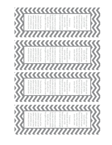 Baby Shower Bring a Book Instead of a Card Bookmark Digital File, IMMEDIATE DOWNLOAD