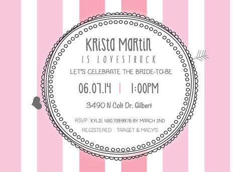 Bridal Shower Invitation Lovestruck Invite