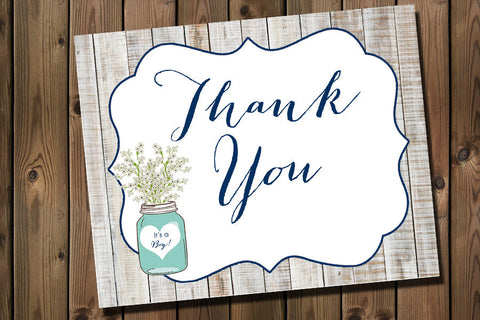 Baby Boy Shower Thank You Card, INSTANT DOWNLOAD, Digital File, Printable