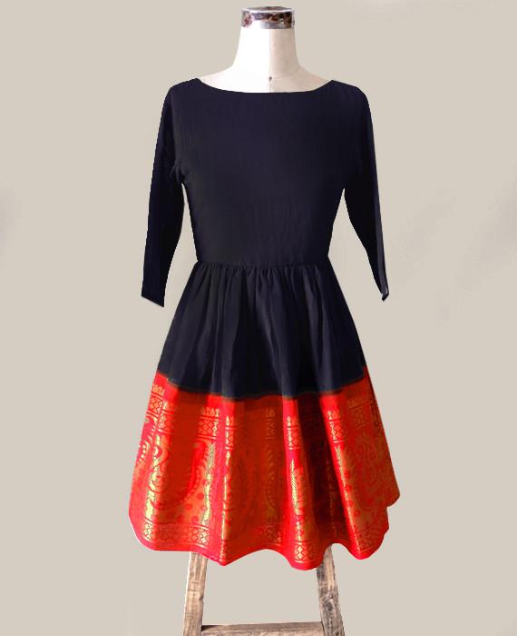 Flare Madurai Saree Dress - Mogra Designs
