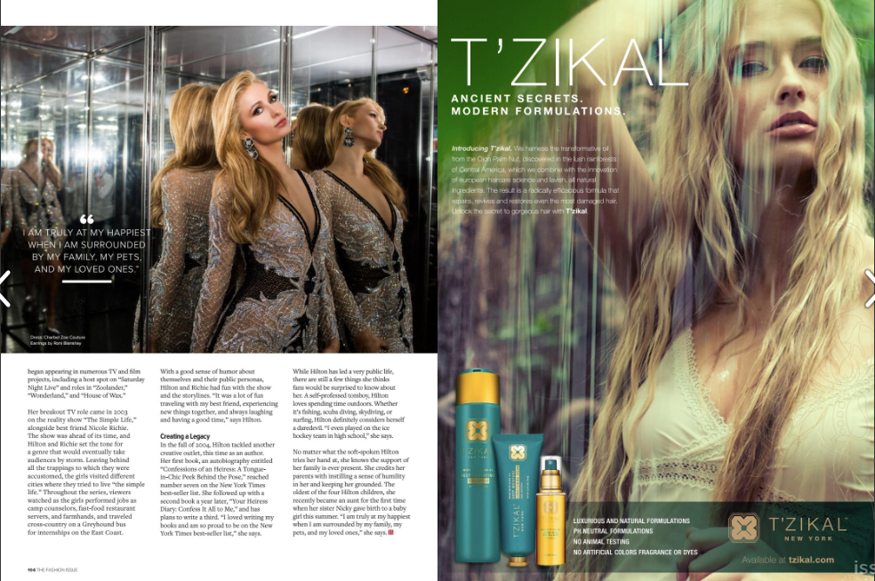 Bella NY Magazine Fashion Issue 2016, T'zikal Ad