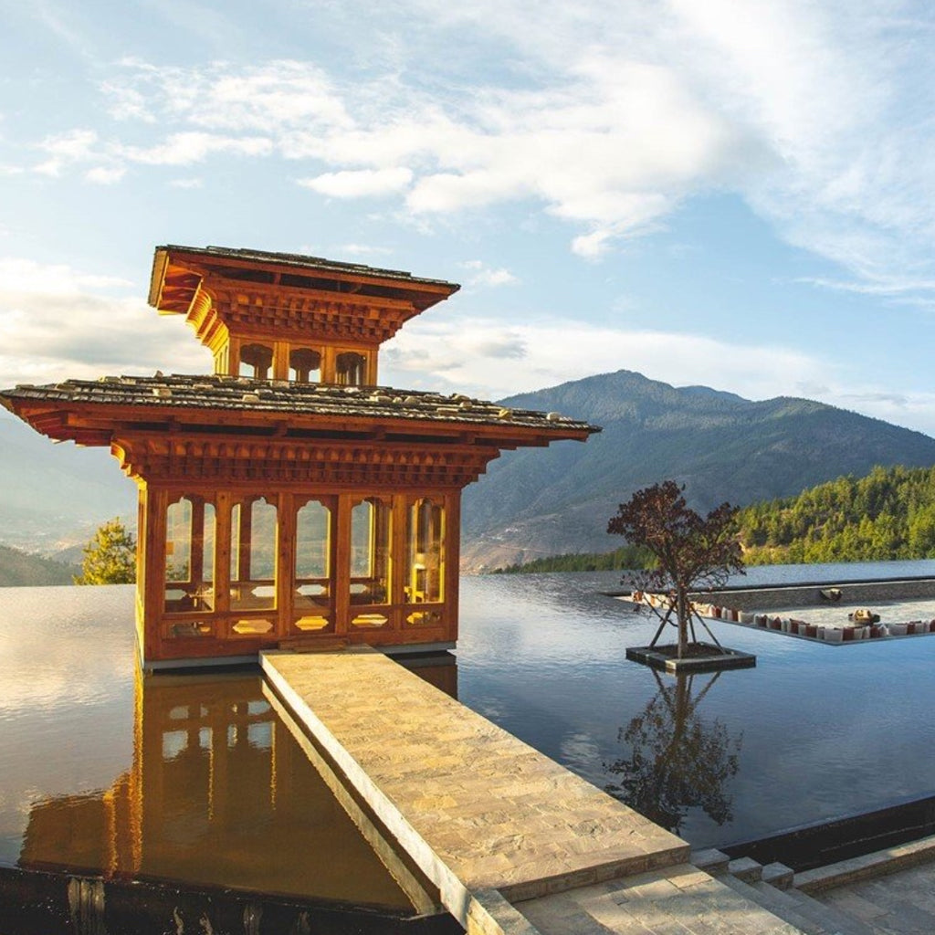 Discover Six Senses Buthan, Secret Wellness Destination Thimphu Reflecting Pool, Discover T'zikal All Natural Haircare with ojon oil