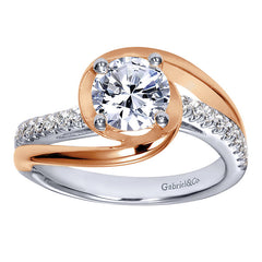 Diamond Engagement Ring with Rose Gold Halo