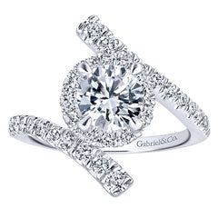 Bypass Diamond Engagement Ring with Halo