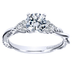 Criss-Cross Rolled Diamond Engagement Ring
