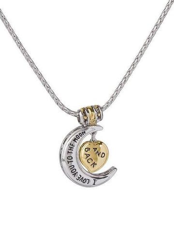 Valentine's Day Gift Ideas- Heart and Moon "I Love You to the Moon and Back" Necklace