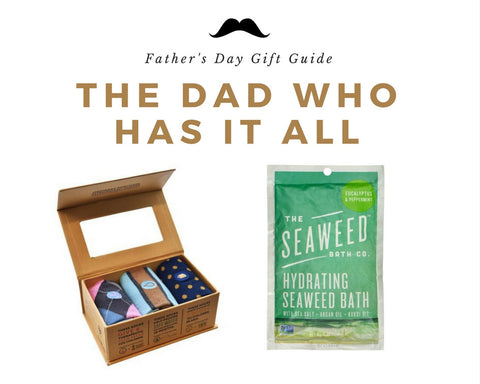 Father's Day Gift Guide Gift 3 Piece Tie Gift Box And Hydrating Nourishing Sea Salt Bath. The Seaweed Bath Co.