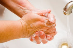 Washing hand in the basin. The Seaweed Bath Co.