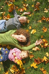 children and mother enjoy the garden. The Seaweed Bath Co. 