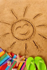 Smiling sun on sand. The Seaweed Bath Co.