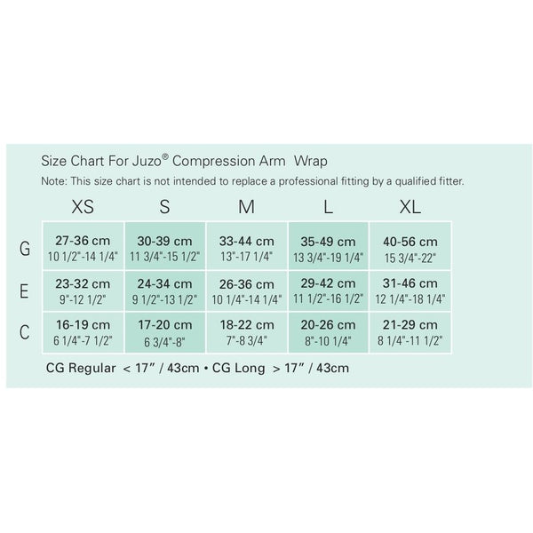 Juzo Compression Sleeve Size Chart