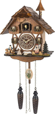 Quartz Musical Cuckoo with Man and Lady Sitting on Bench