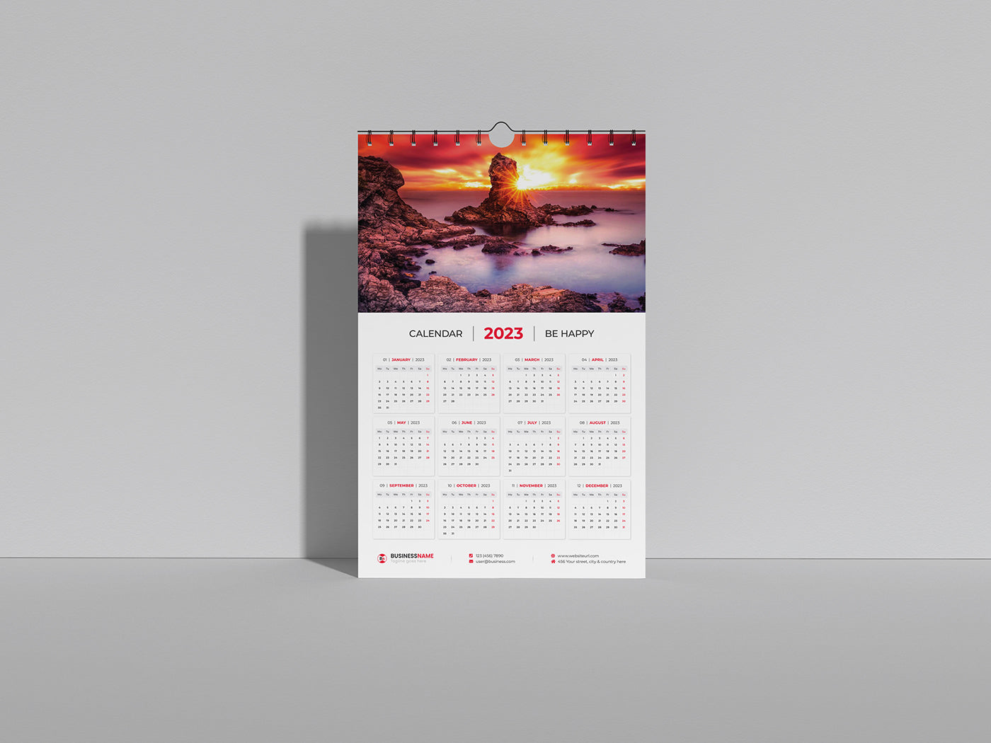 1-Page Calendars Printing – BestoPrint.com