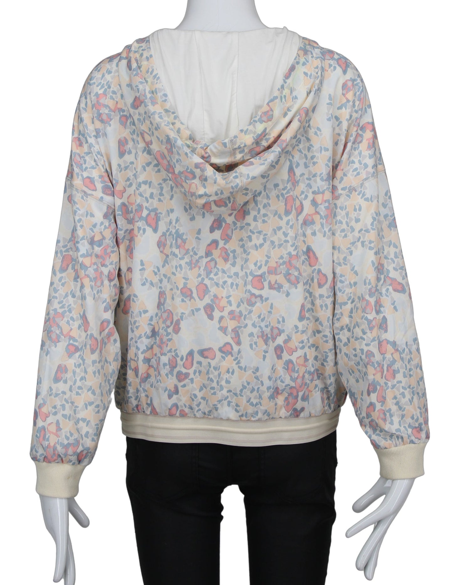 HOLOGRAM PASTEL ANIMAL PRINT HOODED TOP SZ SM